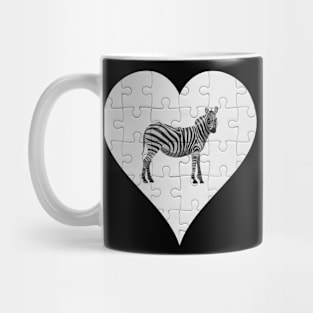 Jigsaw  Zebra Heart Design - Wild Animal Zebra Mug